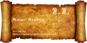 Muser Mietta névjegykártya